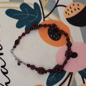 Rondelle & Fan Garnet bracelet